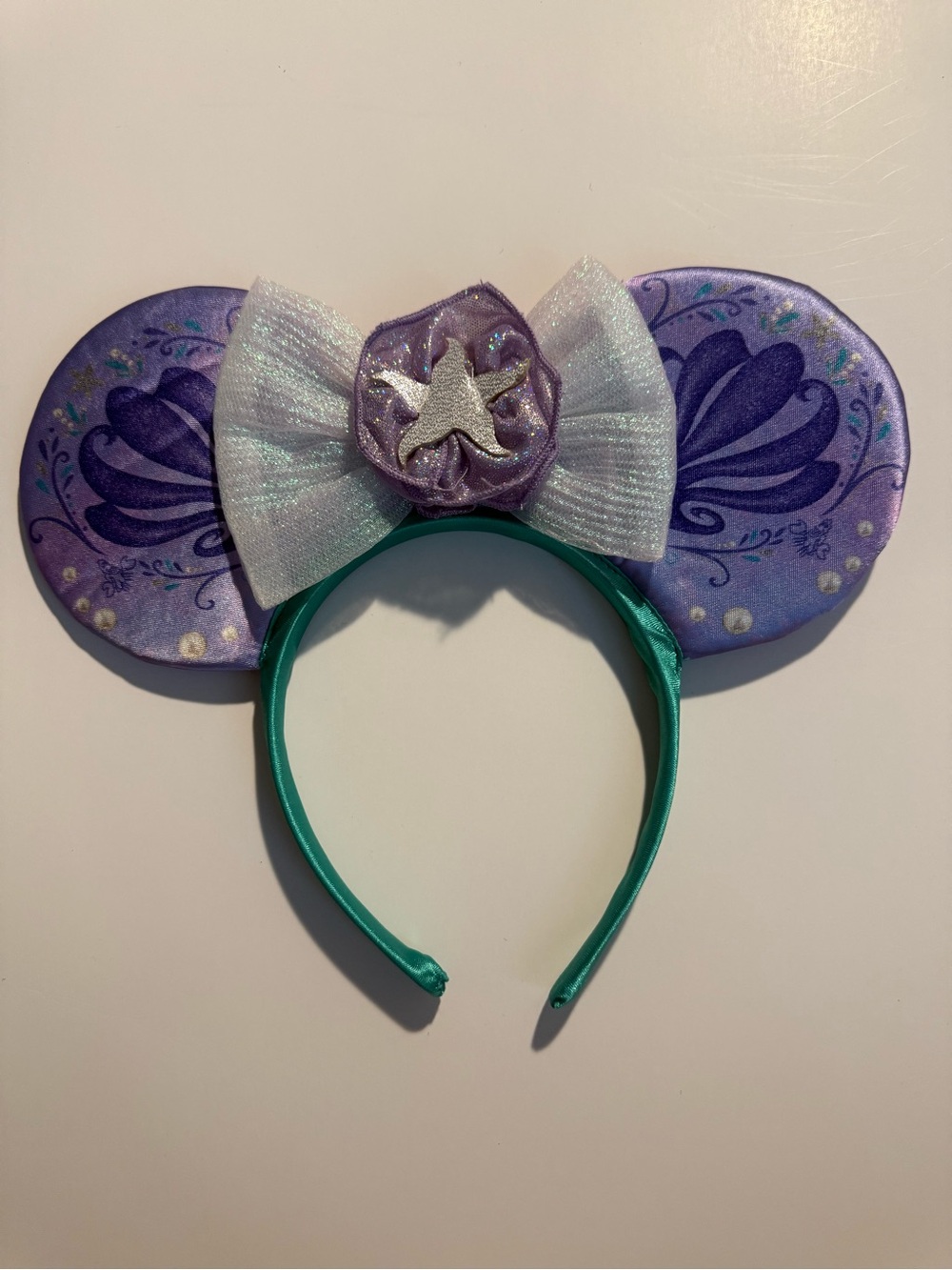 Purple Ariel Mermaid Ear Headband with Teal Band